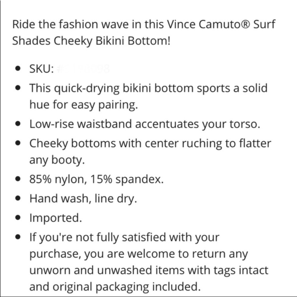 NWT Vince Camuto Cheeky Bikini Swimsuit Bottoms - Picture 3 of 16